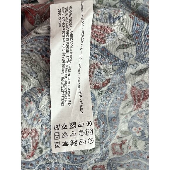 Zara Woman Wrap Dress Midi Floral & Geometric  Size M Lightweight - Picture 3 of 11